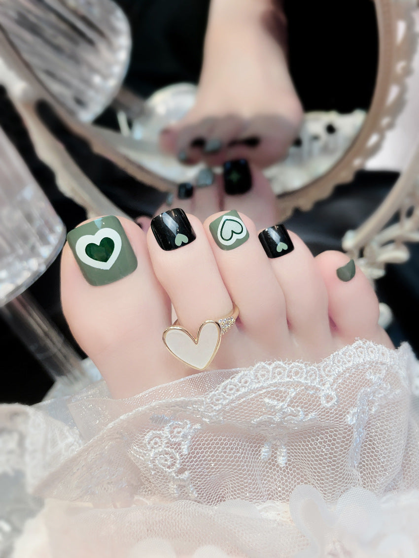 Fashion  nail Foot Nail Tip Nail Patch Finished Nail Art Love Wear Nail Detachable Nail Tips Nail Tip Finished Product Wholesale J6