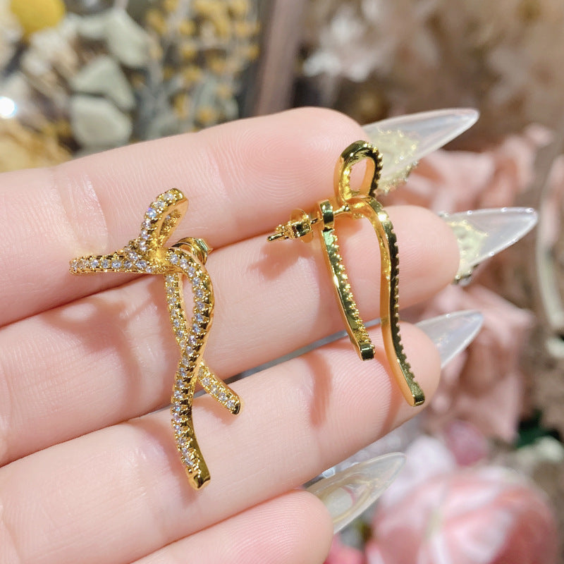 山茶珠宝展金黄宝石系列耳饰 镀18K金微镶多切面锆石闪耀高级耳钉