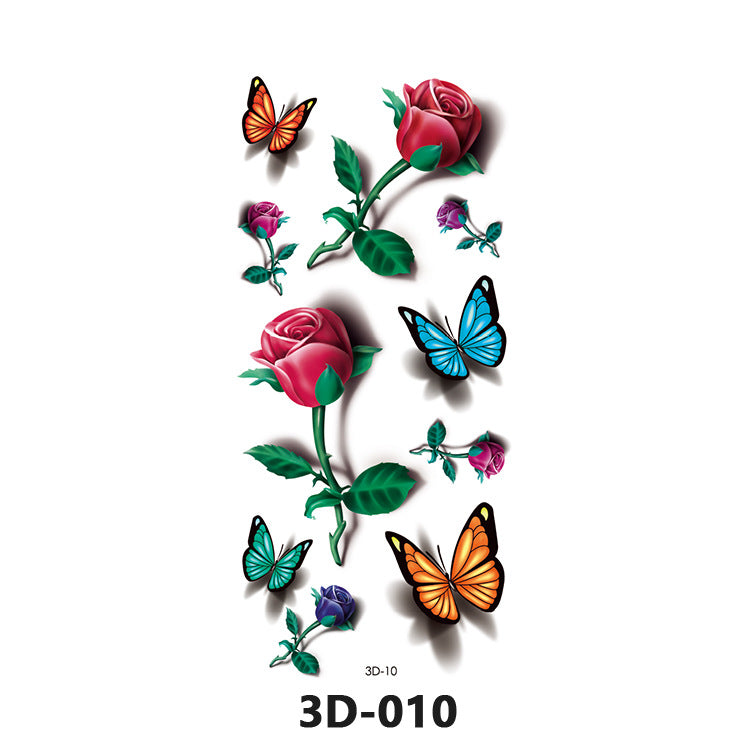 Free shipping Tattoo In Stock Wholesale 3D Butterfly Waterproof Sweatproof Female Stereo Emulational Creative Temporary Stickers Europe and America Cross Border Butterfly Tattoo Sticker