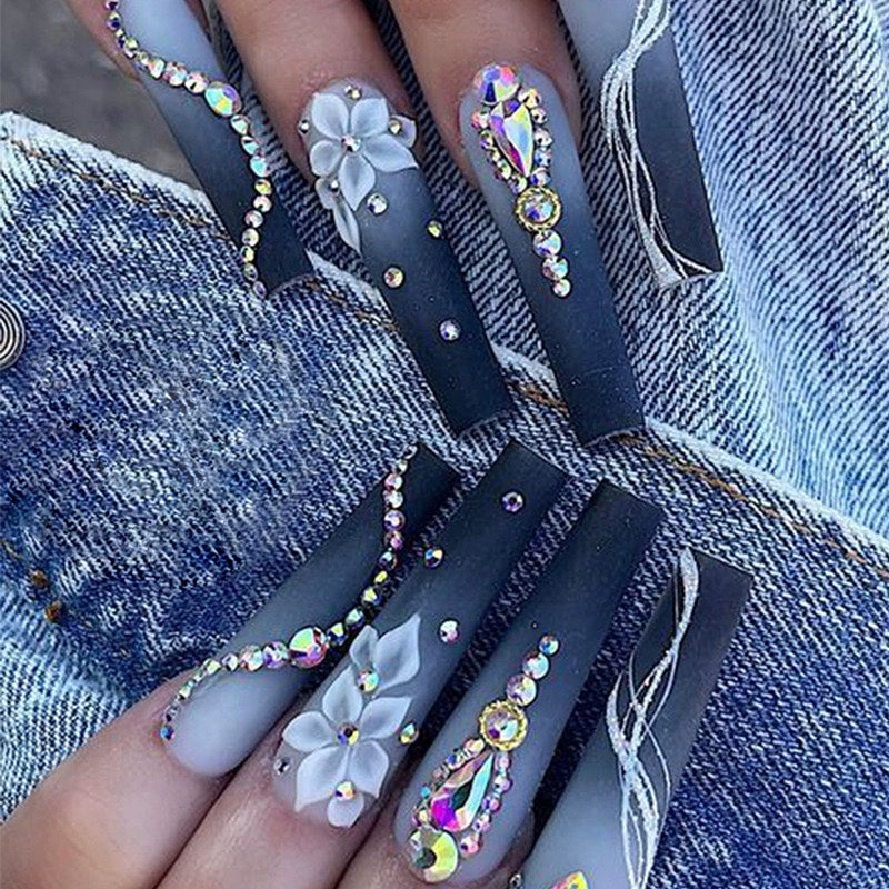 (Hand made nail) Kardashian, European and American Spicy Girl, Little Red Book, Dark Super Long, Internet Celebrity Cross border Nail Art, Detachable and Reusable Nail