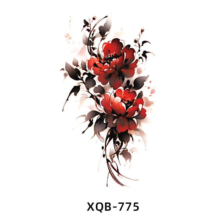 Free shipping Tattoo Factory Wholesale Small Full Arm Flower Tattoo Sticker Half Sleeve Waterproof Big Picture Men and Women Black and White, Colored Animal Tattoo Sticker Paper