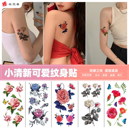 Free shipping Tattoo Waterproof Tattoo Sticker Fresh Flowers Stickers Sexy Plant Tattoo Small Picture Flower Tattoo Sticker in Stock Wholesale