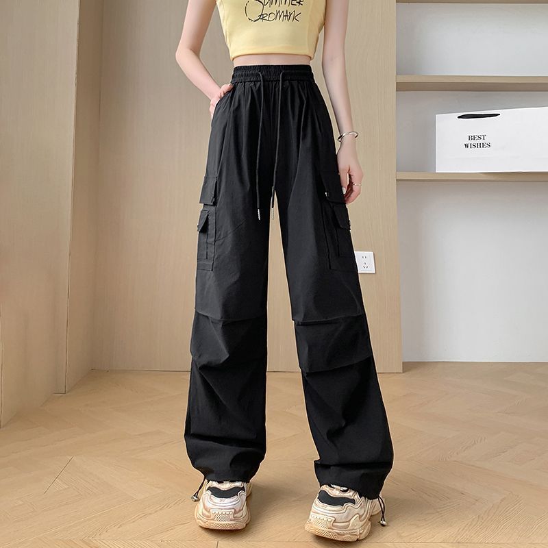 Free shipping  women's high waist new thin loose and thin can tie feet leisure sports pants
