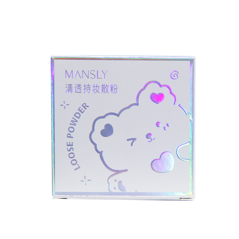 MANSLY可爱柔肤空气蜜粉轻薄透气遮瑕控油防汗不易脱妆定妆散粉