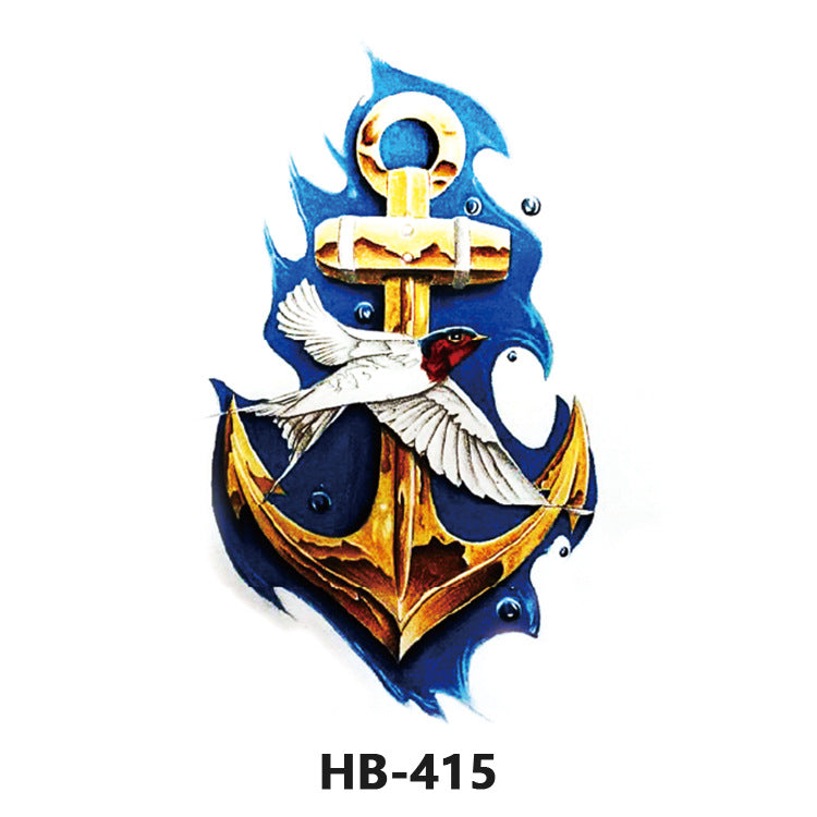 Free shipping Tattoo In Stock Cross-Border Factory Wholesale New Half Sleeve Tattoo Sticker Black Animal Skull Waterproof Tattoo Men and Women Tattoo