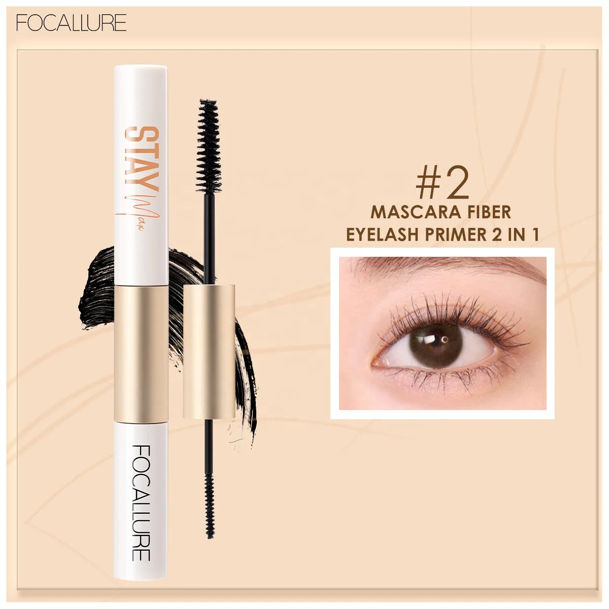 FOCALLURE FA160双面二合一睫毛膏和眼线笔化妆品眼线笔睫毛膏